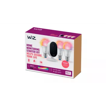 WiZ Home monitoring starter komplekts, viedais apgaismojuma komplekts, Wi-Fi/Bluetooth, Balts, Wi-Fi 4 (802.11n), 802.11b, 802.11g, WPA2, WPA3, LED