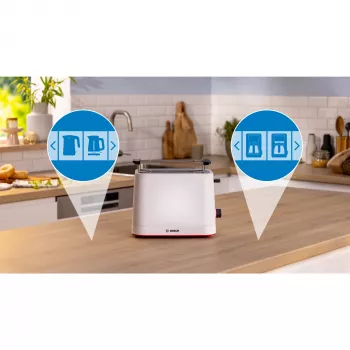 Bosch TAT3M121 tosteris 4 šķēles 950 W Balts