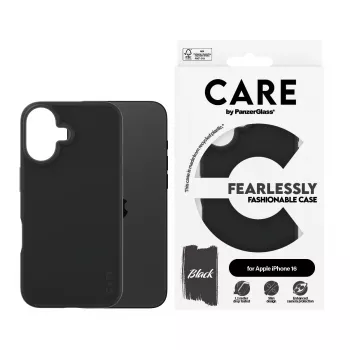 PanzerGlass CARE by Fashionable Case Black iPhone 16 Caurspīdīgs