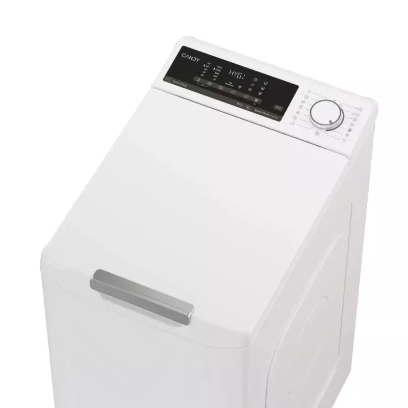 Veļas mazgājamā mašīna ar augšējo ielādi CANDY TCA284TM5-S — 8 kg, 1200 RPM, A energoklase, balta
