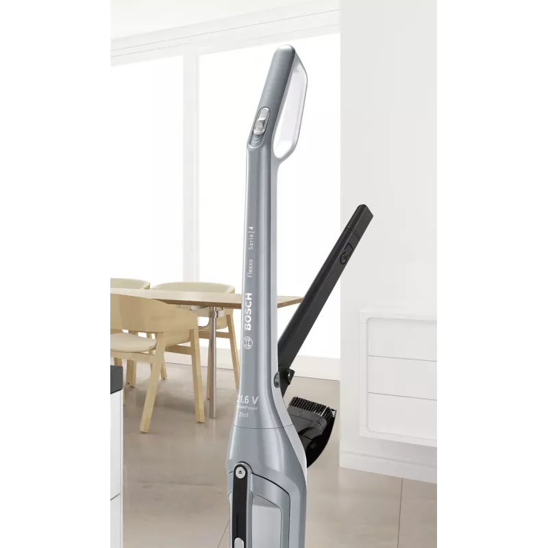 Stikla putekļsūcējs Bosch BCH3P210 2-in-1, sausā tīrīšana, 0,4 L putekļu tvertne, bezvadu + tīkla, pelēks/melns, 3 kg