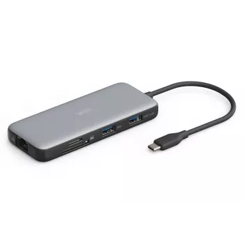 DIGITUS USB-C dokstacija, 7 porti - HDMI / 2x USB-A 3.2 Gen 2 / GbE / SD / MicroSD - 100W USB Power Delivery