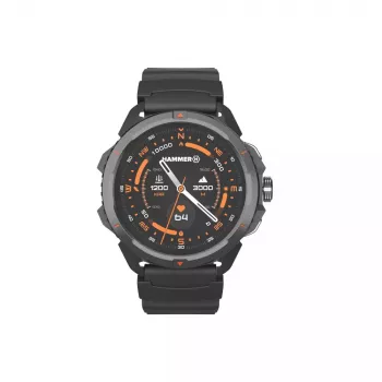 Viedpulkstenis Hammer Watch 2 Melns — 1,5 collu AMOLED, GPS, ūdensizturīgs, sirdsdarbības monitors, fitnesa izsekošana