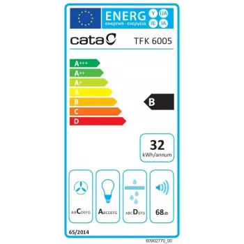 Iebūvējama teleskopiskā tvaika nosūcēja CATA TFK 6005 X, nerūsējošais tērauds, 60 cm, 390 m³/h, mehāniska, energoklase B, CSLED