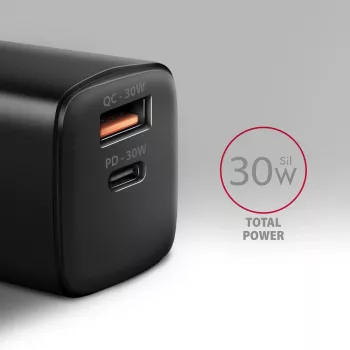 Axagon ACU-PQ30 PD3.0 & QC4+ 2xIZEJAS sienas lādētājs 30W