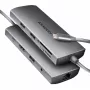 Axagon HMC-8HLSA, USB 5Gbps centrmezgls, 3x USB-A, HDMI 4K/60Hz, RJ-45, SD/microSD, audio, PD 100W