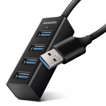 Axagon HUE-M1A 4x USB 3.2 Gen 1 MINI centrmezgls, metāls, 20cm USB-A kabelis