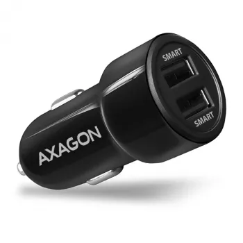 Axagon PWC-5V5 SMART Auto lādētājs 24W, 2x USB-A ports, 5V/2.4A + 5V/2.4A