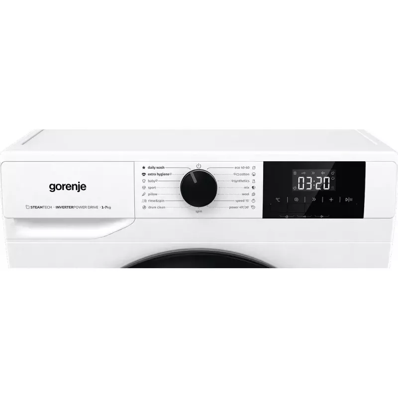 Veļas mazgājamā mašīna Gorenje W3NGPI72SBS priekšējā ielāde 7 kg, 1200 apgr./min, LCD, tvaiks, 59,5×43,5 cm, Energoefektivitātes klase B