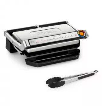 Kontaktgrils Tefal OptiGrill + XL GC728D10, 2000 W, 800 cm² nelipīgas plāksnes, 9 programmas, 400×200 mm cepšanas virsma