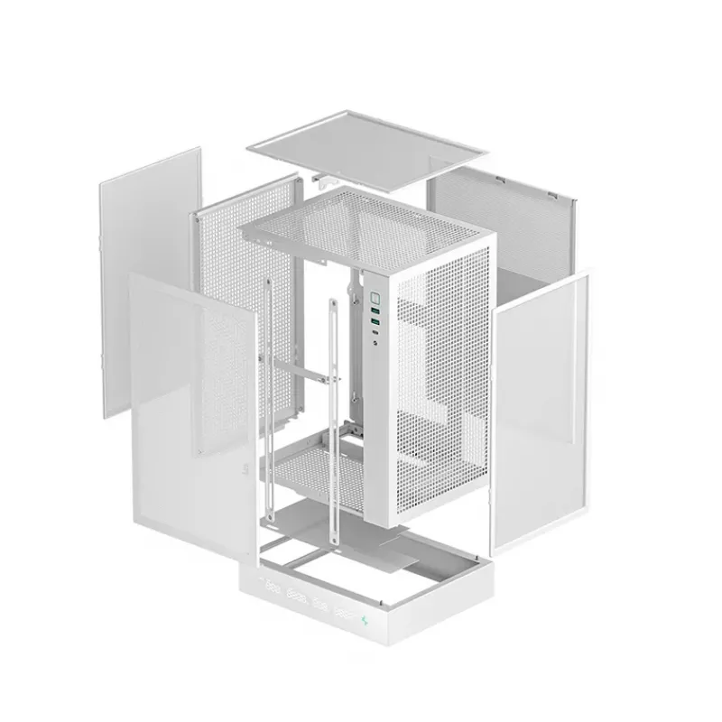 DeepCool CH170 Digital R-CH170-WHNPI0D-G-1 Mini-ITX Mini Tower datora korpuss, bez barošanas avota, 2x USB 3.0, USB-C, balts