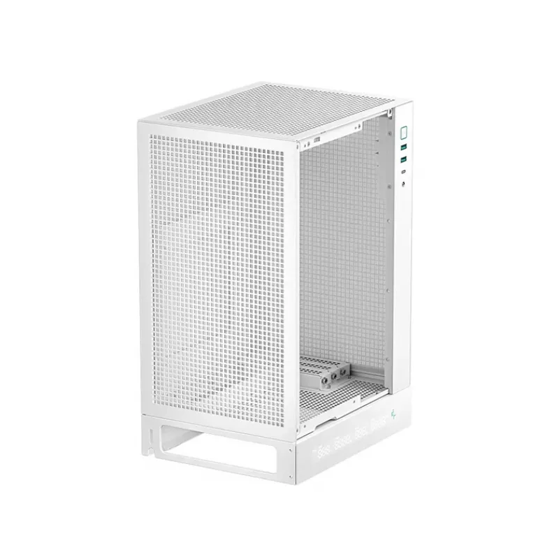 DeepCool CH170 Digital R-CH170-WHNPI0D-G-1 Mini-ITX Mini Tower datora korpuss, bez barošanas avota, 2x USB 3.0, USB-C, balts