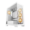 PC korpuss DeepCool CG580 4F WH Midi Tower ATX/Micro ATX/ITX, rūdīts stikls, 3×120mm + aizmugurē 120mm ventilatori, balts