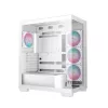 PC korpuss DeepCool CG580 4F WH Midi Tower ATX/Micro ATX/ITX, rūdīts stikls, 3×120mm + aizmugurē 120mm ventilatori, balts