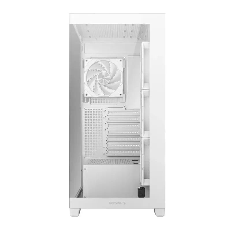 PC korpuss DeepCool CG580 4F WH Midi Tower ATX/Micro ATX/ITX, rūdīts stikls, 3×120mm + aizmugurē 120mm ventilatori, balts