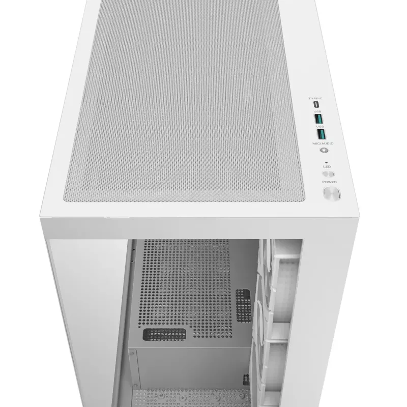 PC korpuss DeepCool CG580 4F WH Midi Tower ATX/Micro ATX/ITX, rūdīts stikls, 3×120mm + aizmugurē 120mm ventilatori, balts