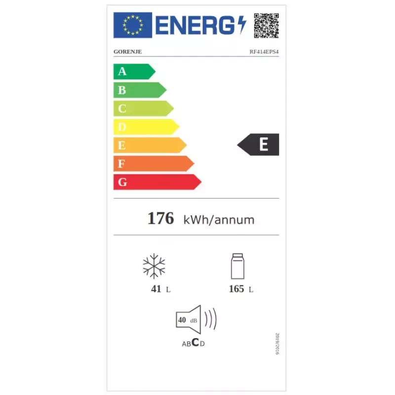 Brīvstāvošs ledusskapis Gorenje RF414EPS4 — 206 L, pelēks