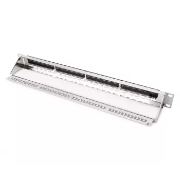 DIGITUS Modular Galvanized Patch Panel - ekranēts 24-portu tukšs 1U statīva montāžai melns RAL 9005