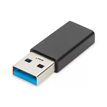DIGITUS USB Type-C adapter, Type A uz C, M/F, 3A, 5 Gb/s, USB 3.0, melns