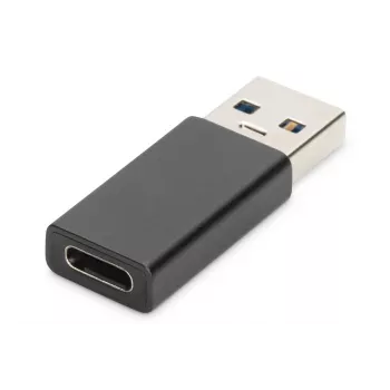 DIGITUS USB Type-C adapter, Type A uz C, M/F, 3A, 5 Gb/s, USB 3.0, melns