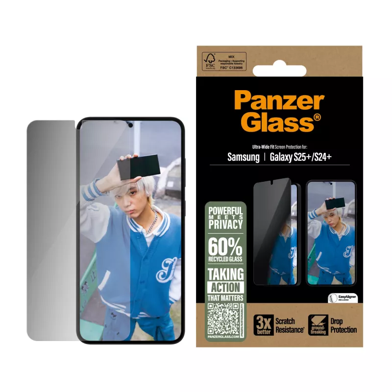 PanzerGlass® Privātuma ekrāna aizsargs Samsung Galaxy S25+ | S24+ | Ultra-Wide Fit