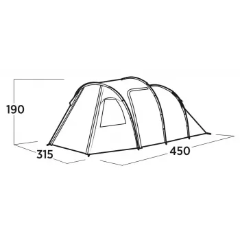 Piecu personu telts Easy Camp Hidra 5, zaļa