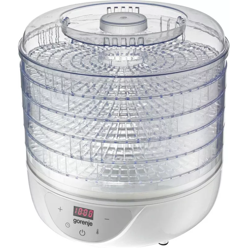 Žāvētājs Gorenje FDK 24 DW — caurspīdīgi balts, 31 cm režģis, 240 W, līdz 70°C