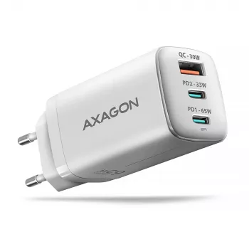 Axagon ACU-DPQ65W PD3.0 & QC4+ 3x IZEJAS sienas lādētājs 65W