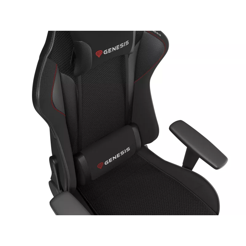 Spēļu krēsls GENESIS Nitro 440 G2, polsterēts sēdeklis, audums/mākslīgā āda, pelēks/melns, max 120 kg, regulējama atzveltne un 1D roku balsti