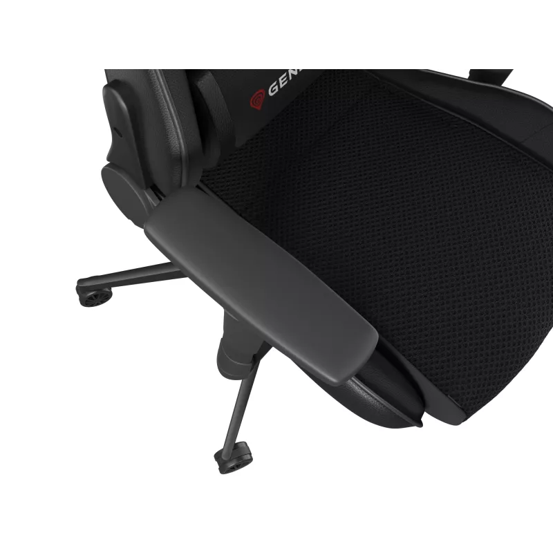 Spēļu krēsls GENESIS Nitro 440 G2, polsterēts sēdeklis, audums/mākslīgā āda, pelēks/melns, max 120 kg, regulējama atzveltne un 1D roku balsti