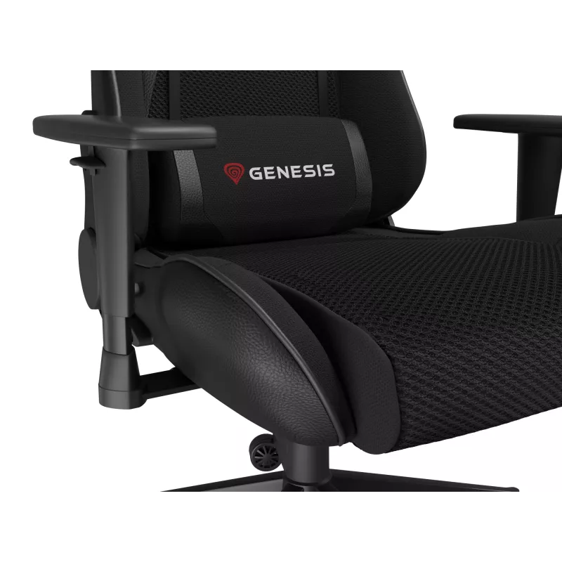 Spēļu krēsls GENESIS Nitro 440 G2, polsterēts sēdeklis, audums/mākslīgā āda, pelēks/melns, max 120 kg, regulējama atzveltne un 1D roku balsti