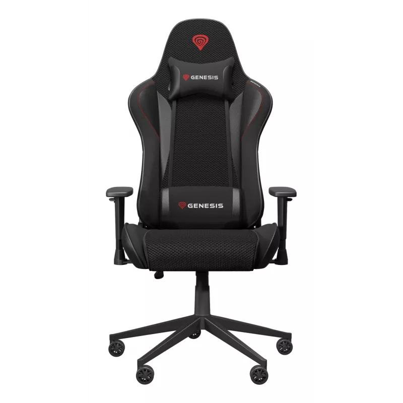 Spēļu krēsls GENESIS Nitro 440 G2, polsterēts sēdeklis, audums/mākslīgā āda, pelēks/melns, max 120 kg, regulējama atzveltne un 1D roku balsti