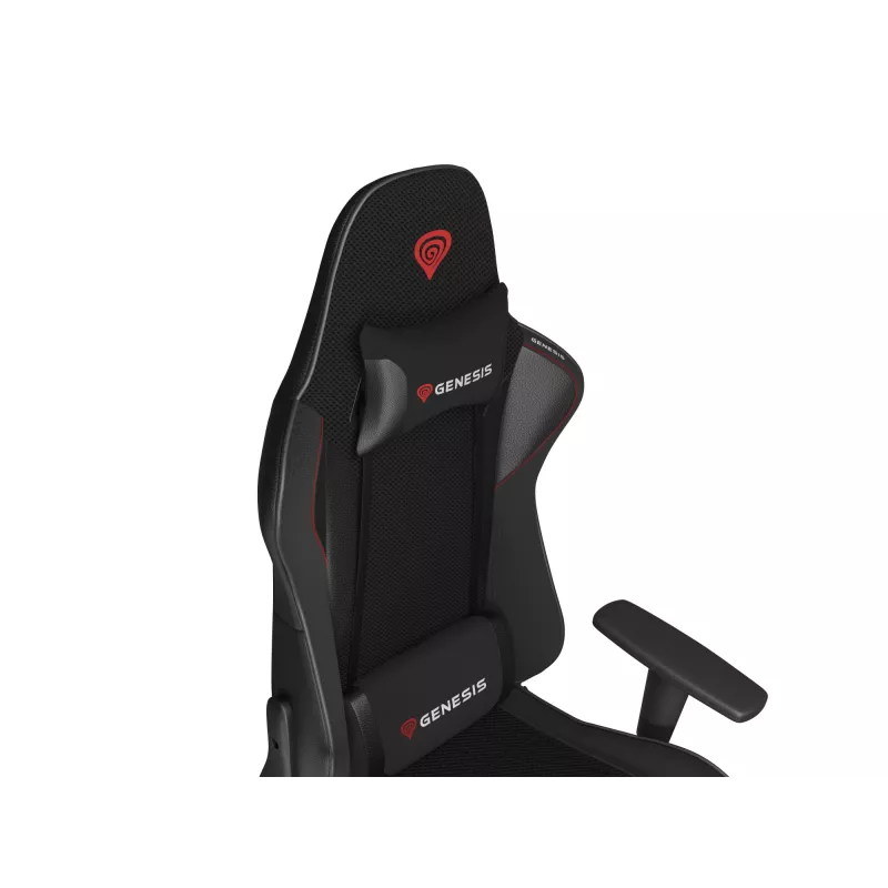 Spēļu krēsls GENESIS Nitro 440 G2, polsterēts sēdeklis, audums/mākslīgā āda, pelēks/melns, max 120 kg, regulējama atzveltne un 1D roku balsti