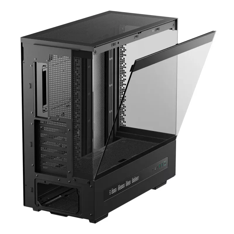 DeepCool CH690 Digital R-CH690-BKNNA0D-G-1 Mid Tower datora korpuss, ATX/micro-ATX/Mini-ITX, 2x rūdīts stikls, 1x 3,5 collu + 3x 2,5 collu vietas diskiem, 8 paplašināšanas sloti, bez barošanas bloka, melns