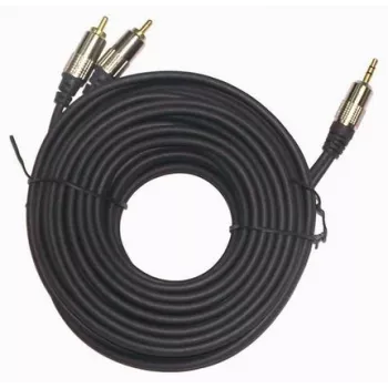 GEMBIRD 3.5mm stereo uz 2xRCA spraudņiem 1.5m kabelis - zeltīti savienotāji