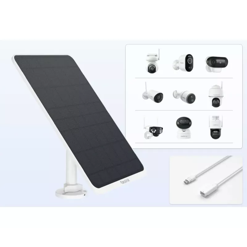 Saules panelis Reolink SP3-W 12W 6V USB-C IP65 āra, 360° horizontāli, 90° vertikāli, 4 m kabelis, tehnopolimērs, balts