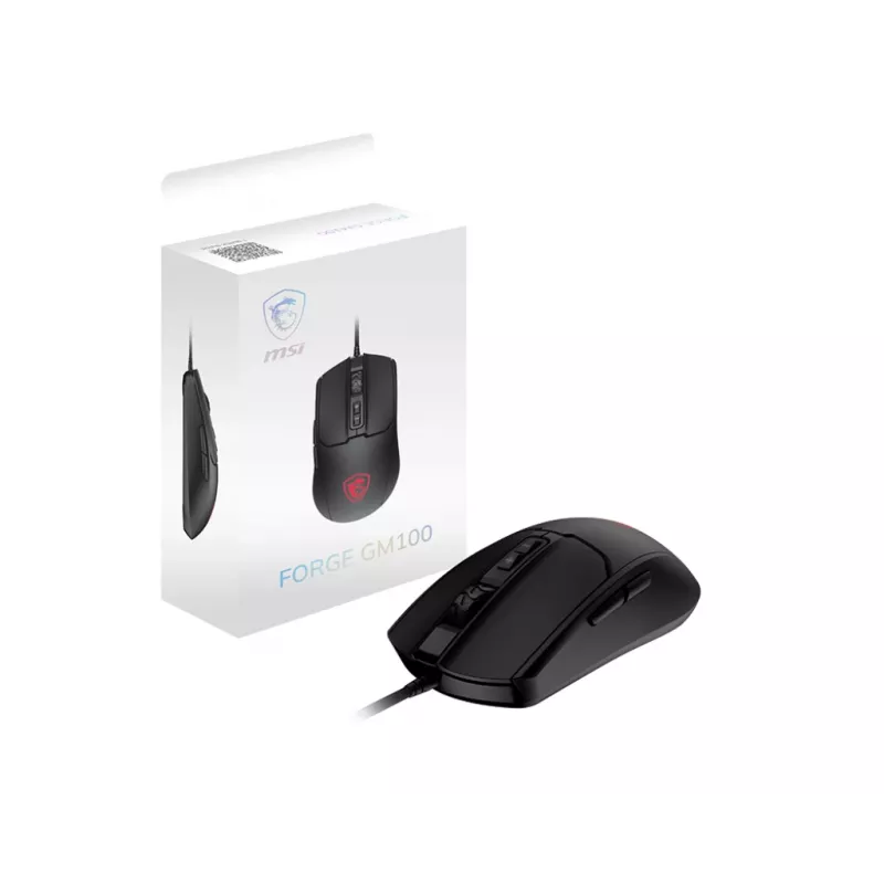 MSI FORGE GM100 pele Gaming Ambidekstra USB Type-A Optiskā 6400 DPI