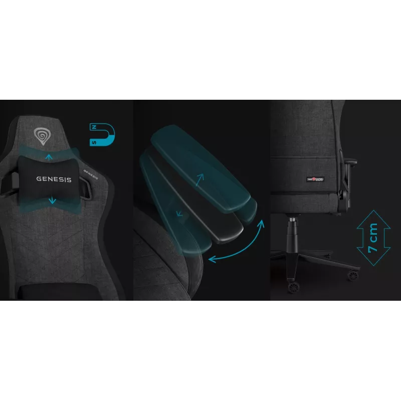 Spēļu krēsls GENESIS NITRO 660, sēdekļa platums 54,5 cm, maksimālais lietotāja svars 150 kg