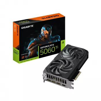 GIGABYTE GeForce RTX 5060 Ti WINDFORCE OC 16G Grafiskā karte - 16GB GDDR7, 128 bitu, PCI-E 5.0, 2587MHz kodola pulkstenis, 3 x DisplayPort, 1 x HDMI, GV-N506TWF2OC-16GD