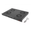 Ventilācijas panelis LANBERG AK-1503-B — 1U, 4 ventilatori, iebūvēts ventilators, ieslēgšanas/izslēgšanas slēdzis, 230 V, 76 W, 483×322×44.5 mm