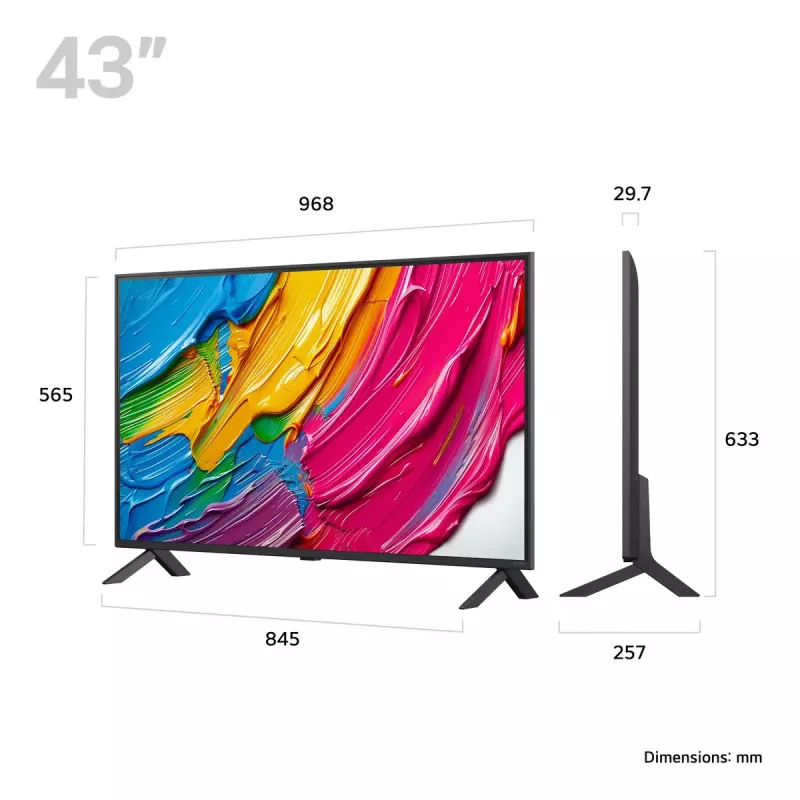 LG QNED 43QNED80A3A televizors 109,2 cm (43 collas) 4K Ultra HD Smart TV Wi-Fi Melns