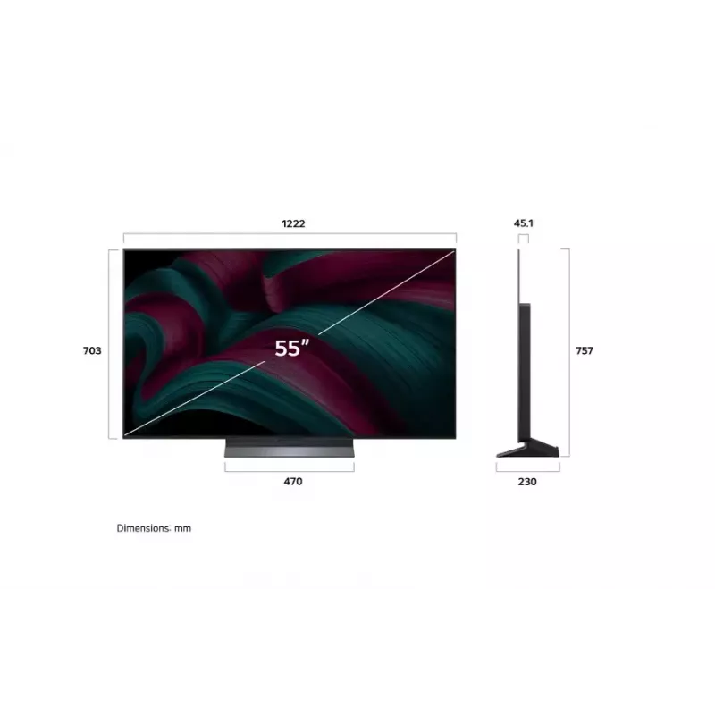 LG OLED evo AI OLED55C51LA televizors 139,7 cm (55 collu) 4K Ultra HD Smart TV Wi-Fi Melns