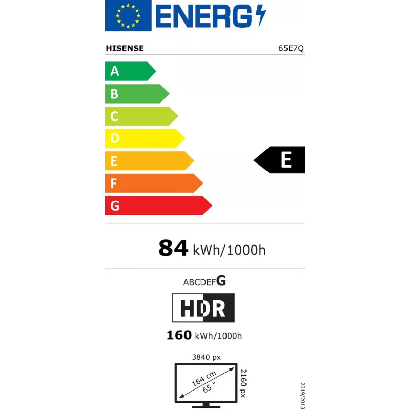 Hisense 65E7Q 165,1 cm (65 collu) 4K Ultra HD Smart TV Wi-Fi Melns