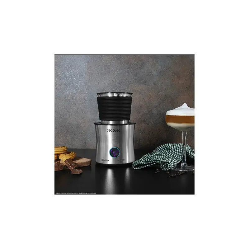CECOTEC 01518 Automātiskais piena putotājs/sildītājs, 650 W, nerūsējošā tērauda trauks, sudraba krāsa