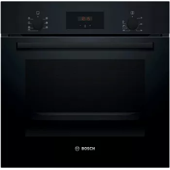 Iebūvējamā elektriskā cepeškrāsns Bosch HBF133BA1 — 66 L, A energoklase, konvekcija, grils, skārienvadība un rotācijas pogas, melna