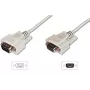 DIGITUS Datatransfer pagarinātājkabelis, D-Sub9 vīriešu/sieviešu, 2m, seriālais, liets, bēšs
