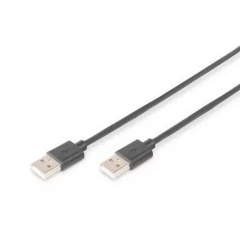 DIGITUS USB 2.0 savienojuma kabelis A tipa A vīriešu/A vīriešu 1.8m melns