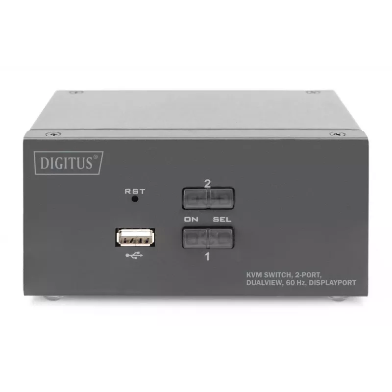 DIGITUS DS-12862 KVM slēdzis 2 portu DisplayPort DualView 4K 60 Hz