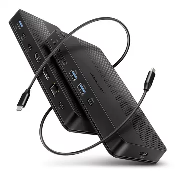 Axagon HMC-U4 USB4 dokstacija, 3x USB-A, 2x USB-C, HDMI un DP 8K/30Hz, RJ-45, SD/mSD, audio, PD 100W