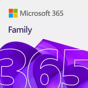 Microsoft 365 Family programmatūras licence (1 gads) — abonements līdz 6 lietotājiem, mākoņa lietotnes un 1 TB OneDrive katram